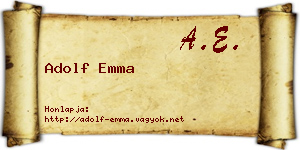 Adolf Emma névjegykártya